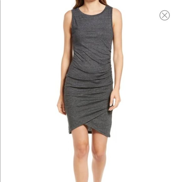 Leith Dress Womens Small Sleeveless Bodycon Ruched Tank Gray - Picture 1 of 5